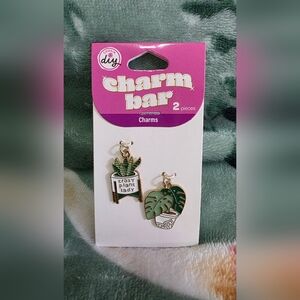 Green Plant Charm Crazy Plant Lady Set 2pc